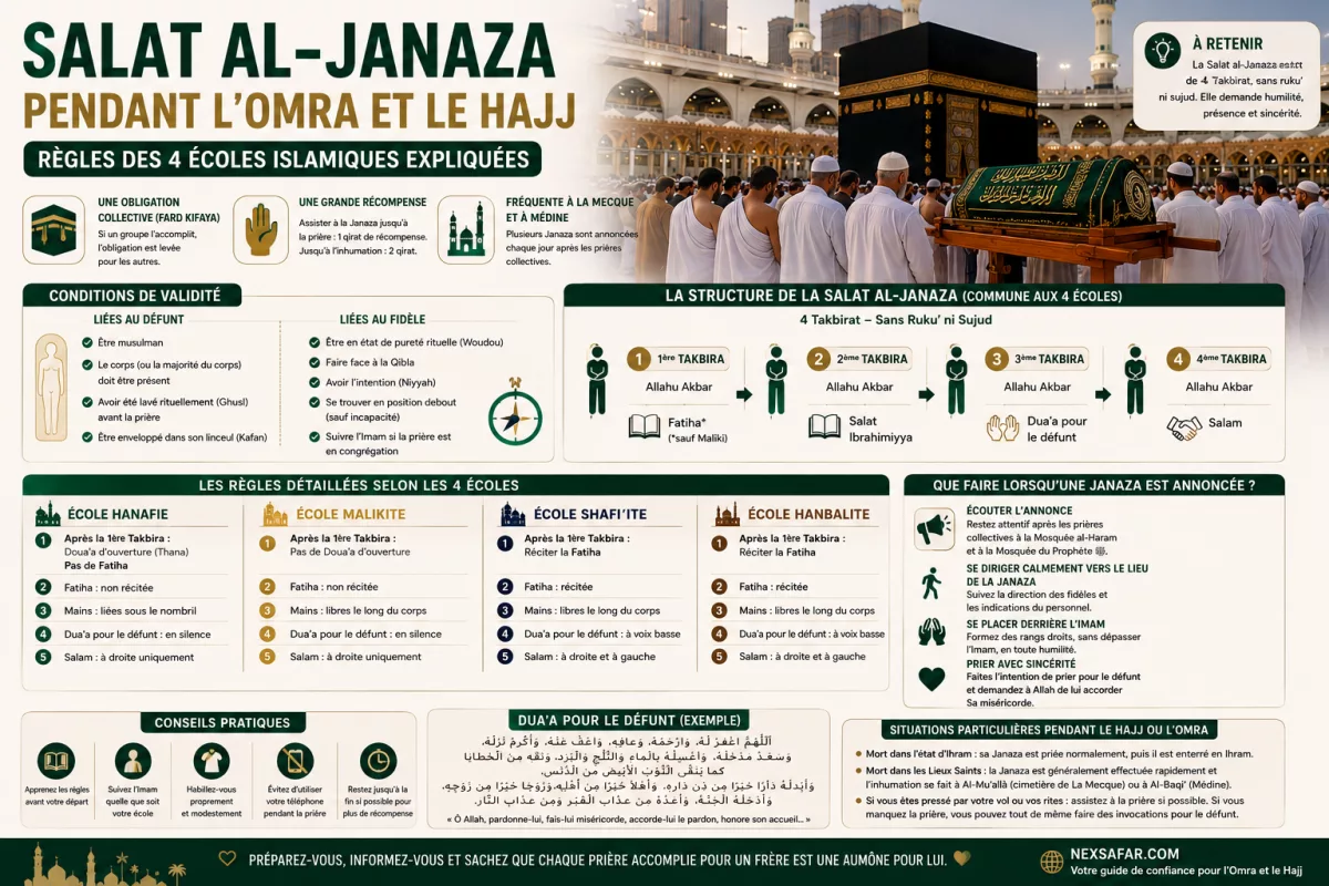 Salat al-Janaza pendant l'Omra et le Hajj : Règles des 4 Écoles Expliquées
